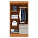 Ver imagem 4 de Guarda-Roupa Solteiro com 4 Portas e 2 Gavetas 108cm Multimóveis CR35496 Cinamomo/Off White
