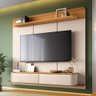 Painel Home Suspenso Galax Tv até 70" Polegadas Off White/cinamomo - 2