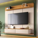 Ver imagem 2 de Painel Home Suspenso Galax Tv até 70" Polegadas Off White/cinamomo