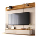 Ver imagem 1 de Painel Home Suspenso Galax Tv até 70" Polegadas Off White/cinamomo