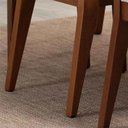 Ver imagem 6 de Conjunto de 2 Cadeiras de Madeira Maciça Estofada Saga - Natural c/ PU Caramelo - Palhinha