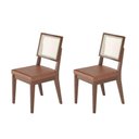 Ver imagem 3 de Conjunto de 2 Cadeiras de Madeira Maciça Estofada Saga - Natural c/ PU Caramelo - Palhinha