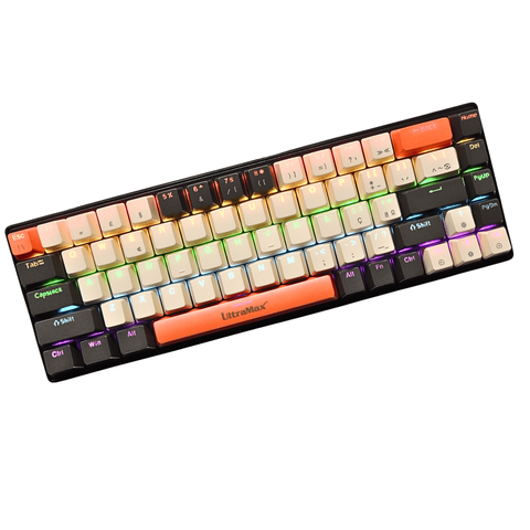 Teclado Gamer Mecânico Rgb 68 Teclas Macias Switch Red Laranja 2