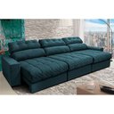 Ver imagem 1 de Sofá Retrátil e Reclinável com Molas Ensacadas Cama Inbox Master 3,22m Tecido Velusoft Petróleo