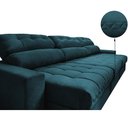 Ver imagem 4 de Sofá Retrátil e Reclinável com Molas Ensacadas Cama Inbox Master 3,22m Tecido Velusoft Petróleo