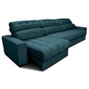 Ver imagem 7 de Sofá Retrátil e Reclinável com Molas Ensacadas Cama Inbox Master 3,22m Tecido Velusoft Petróleo