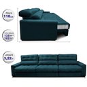 Ver imagem 2 de Sofá Retrátil e Reclinável com Molas Ensacadas Cama Inbox Master 3,22m Tecido Velusoft Petróleo