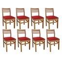 Ver imagem 2 de Kit 8 Cadeiras para Sala de Jantar em Madeira Maciça Diamante Vermelho