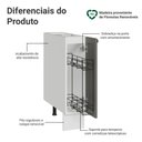 Ver imagem 3 de Balcão Porta-temperos 20 Cm 1 Porta (sem Tampo) Branco/cinza Vik Madesa