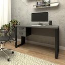 Ver imagem 2 de Escrivaninha com Gaveteiro Suspenso 120cm F5 Office Cor:cinza Sagrado com Preto