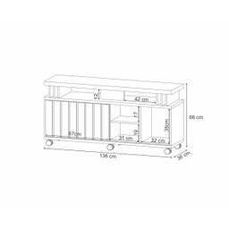 Bancada Para TV Até 50 Polegadas Briz 1.3 Preto E Nature - 3