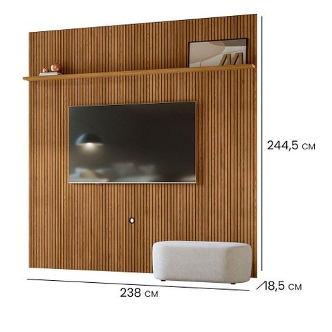 Painel Piso-Teto New Guaporé 75" 238cm MDP com Prateleira Alta Pallazio