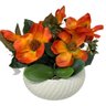 Vaso centro de mesa grande luxo na cor branca com flores - 5