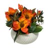 Vaso centro de mesa grande luxo na cor branca com flores - 2