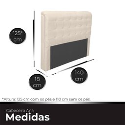 Cabeceira Casal de Cama Box Estofada Ana 140 Cm Veludo - 6