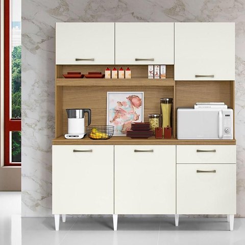 Kit Cozinha Compacta Siena 2000446 Atacama Off White - Aramóveis