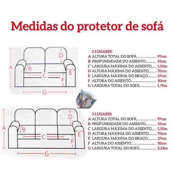 Protetor Sofá 3 e 2 Lugares Micropercal 100Fios - Palha - 2