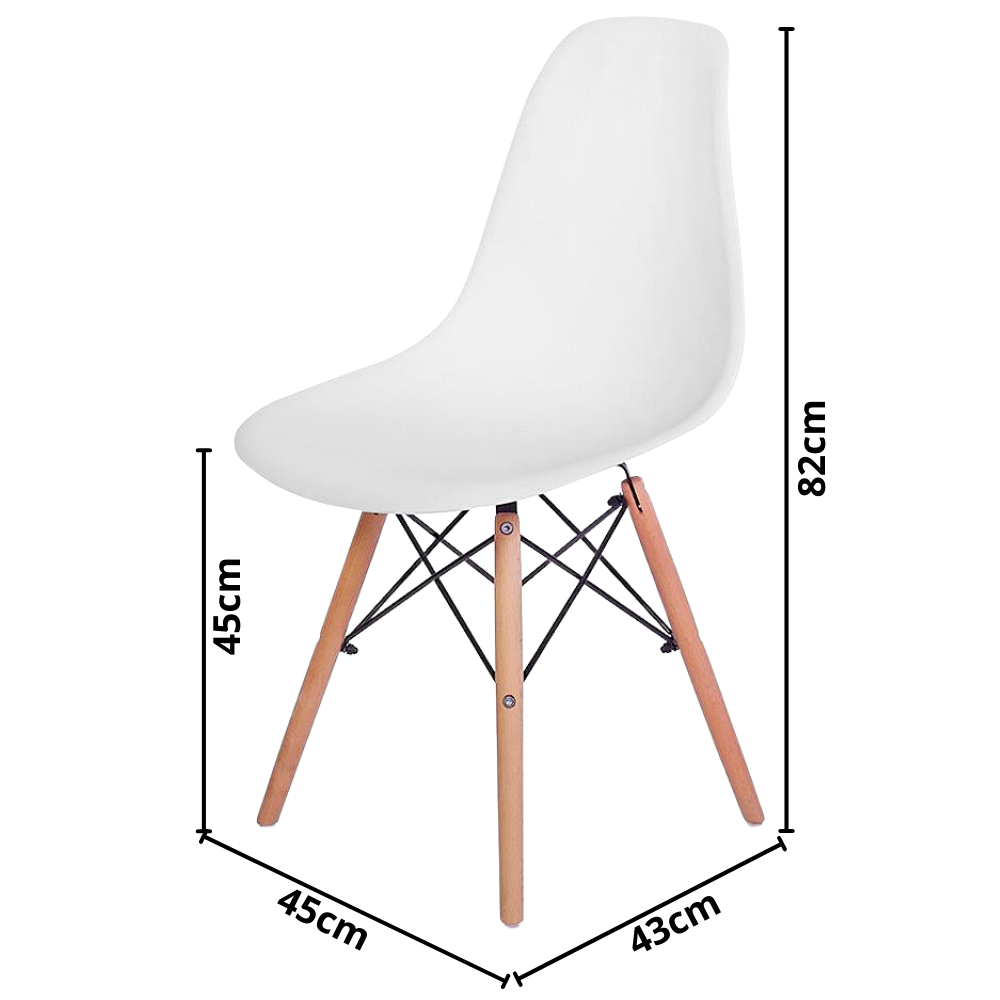 Cadeira Charles Eames Cozinha Sala de Jantar Branca - Base Madeira - 4