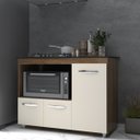 Ver imagem 3 de Balcão Armário Gabinete de Cozinha para Fogão Cooktop 4 Bocas e Forno 3 Portas Alana Mobília Decor S
