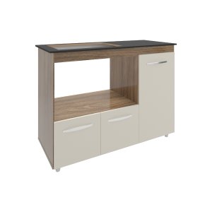 Balcão Armário Gabinete de Cozinha para Fogão Cooktop 4 Bocas e Forno 3 Portas Alana Mobília Decor S