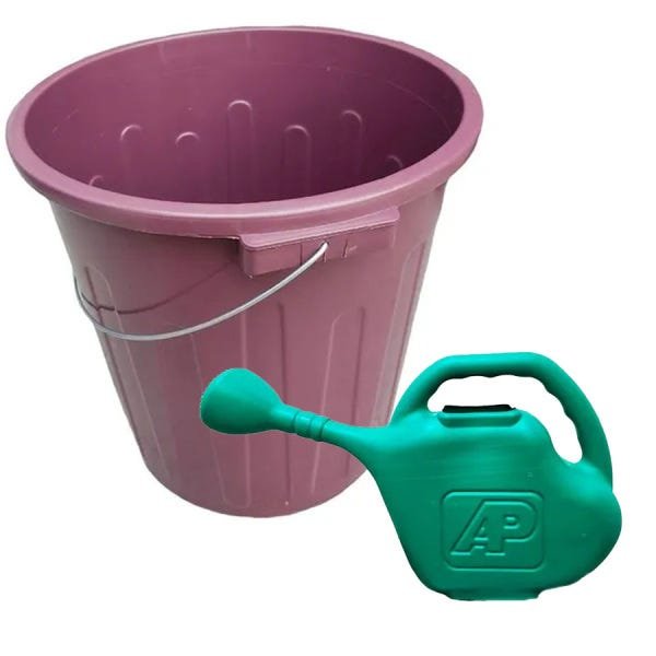 Kit Balde com Alça 30Lts Roxo + Regador 5 Lts Verde Arqplast - 1