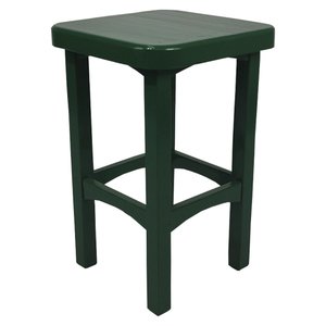 Banquinho Madeira Banqueta Pequena Quadrada Verde