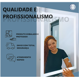 Espelho 80cm Adnet Cinto Couro Cinta Led 3 Cores Frio Neutro e Quente Banheiro - 4