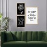 Kit 3 Quadros Decorativos para Hall Entrada Frases Leão Fé Sala com Moldura Pinus - 2