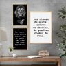Kit 3 Quadros Decorativos para Hall Entrada Frases Leão Fé Sala com Moldura Pinus - 3