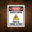 Ver imagem 1 de Kit 10 Placas Perigo Quadro De Energia Risco Choque Elétrico