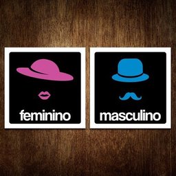 Placas Porta Banheiro Sanitário Masculino E Feminino (36x36) - 1