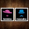 Placas Porta Banheiro Sanitário Masculino E Feminino (36x36) - 1