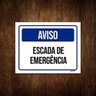 Placa De Sinalização - Aviso Escada De Emergência 36x46 - 1