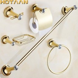 Kit Banheiro 5 Peças Dourado/cromado Conjunto Acessórios - 2