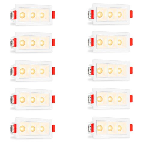 10 Mini Spot Downlight Triplo Embutir Pontual Led Sala Bet90