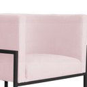 Ver imagem 5 de Poltrona Luana Suede Rosa Bebê Base Preto Sala Luxo - Fm