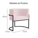 Ver imagem 7 de Poltrona Luana Suede Rosa Bebê Base Preto Sala Luxo - Fm
