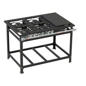 Fogão Industrial 4 Bocas 40x40 com Chapa sem Forno Cristalaço
