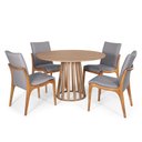 Ver imagem 2 de Kit Mesa de Jantar Redonda 120cm Gabi Jade com 4 Cadeiras Garbo Cinza Escuro