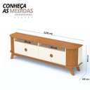 Ver imagem 2 de Rack Bancada Vivaldi 2.0m P/ Tv até 80 Pol 4 Portas Design Canelado Curvo Cinamomo/off White