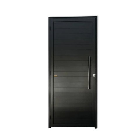 Porta de Alumínio Com Puxador Lado Direito 210x80cm Preto Allo Esquadrias