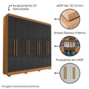 Ver imagem 4 de Guarda Roupa Casal Dubai 8 Portas 240 Cm Cinamomo Grafite Armoveis