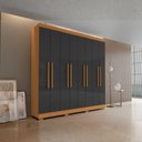 Ver imagem 7 de Guarda Roupa Casal Dubai 8 Portas 240 Cm Cinamomo Grafite Armoveis
