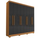 Ver imagem 1 de Guarda Roupa Casal Dubai 8 Portas 240 Cm Cinamomo Grafite Armoveis