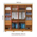 Ver imagem 3 de Guarda Roupa Casal Dubai 8 Portas 240 Cm Cinamomo Grafite Armoveis