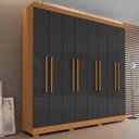 Ver imagem 2 de Guarda Roupa Casal Dubai 8 Portas 240 Cm Cinamomo Grafite Armoveis