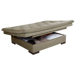 Sofá Cama Bau Reclinável 3 Posições + 2 Banquetas em Suede:Chocolate - 2