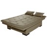 Sofá Cama Bau Reclinável 3 Posições + 2 Banquetas em Suede:Chocolate - 3