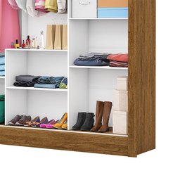 Guarda Roupa Casal Fortaleza 3 Portas Com Espelho Carioca Móveis - 5