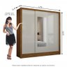 Guarda Roupa Casal Fortaleza 3 Portas Com Espelho Carioca Móveis - 7